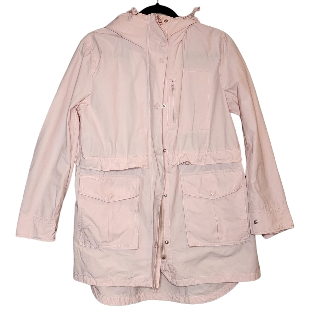 J. Crew Light Pink Perfect Lightweight Jacket Water Resistant Hooded Size XS